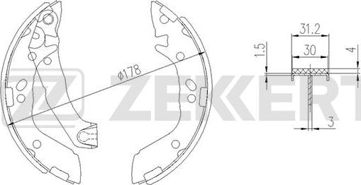 Zekkert BK-4156 - Комплект тормозных колодок, барабанные autosila-amz.com