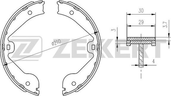 Zekkert BK-4164 - Комплект тормозных колодок, барабанные autosila-amz.com