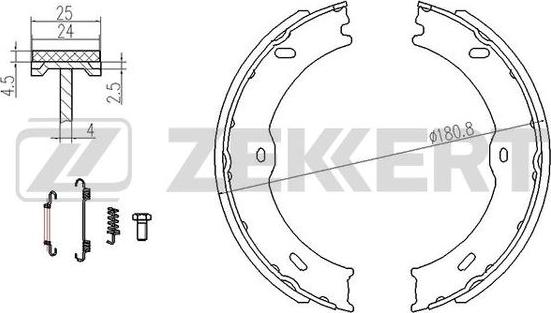 Zekkert BK-4166 - Комплект тормозных колодок, барабанные autosila-amz.com