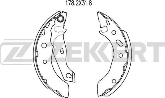 Zekkert BK-4168 - Комплект тормозных колодок, барабанные autosila-amz.com