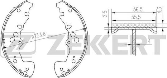 Zekkert BK-4104 - Комплект тормозных колодок, барабанные autosila-amz.com