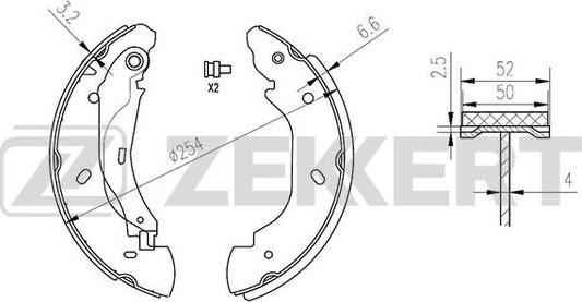 Zekkert BK-4100 - Комплект тормозных колодок, барабанные autosila-amz.com