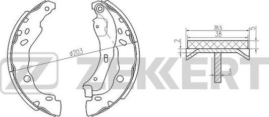 Zekkert BK-4101 - Комплект тормозных колодок, барабанные autosila-amz.com