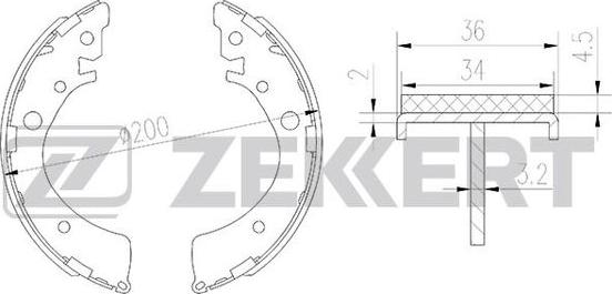 Zekkert BK-4103 - Комплект тормозных колодок, барабанные autosila-amz.com