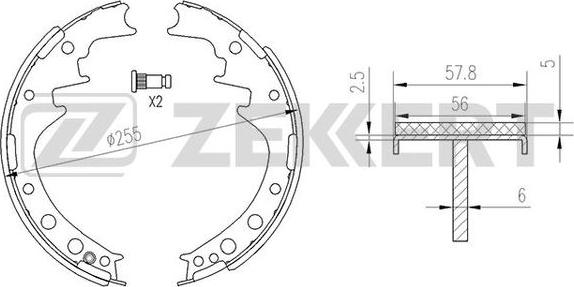 Zekkert BK-4119 - Комплект тормозных колодок, барабанные autosila-amz.com
