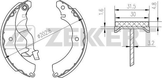 Zekkert BK-4114 - Комплект тормозных колодок, барабанные autosila-amz.com