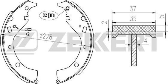 Zekkert BK-4111 - Комплект тормозных колодок, барабанные autosila-amz.com