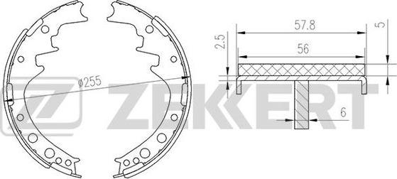 Zekkert BK-4118 - Комплект тормозных колодок, барабанные autosila-amz.com