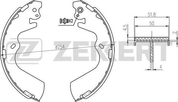 Zekkert BK-4113 - Комплект тормозных колодок, барабанные autosila-amz.com