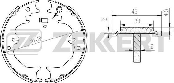 Zekkert BK-4183 - Комплект тормозных колодок, барабанные autosila-amz.com