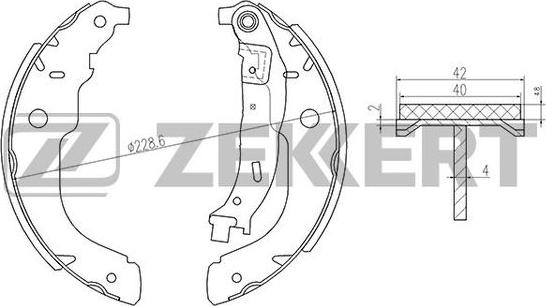 Zekkert BK-4139 - Комплект тормозных колодок, барабанные autosila-amz.com