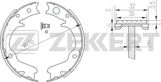 Zekkert BK-4134 - Комплект тормозных колодок, барабанные autosila-amz.com