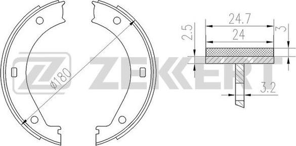 Zekkert BK-4135 - Комплект тормозных колодок, барабанные autosila-amz.com