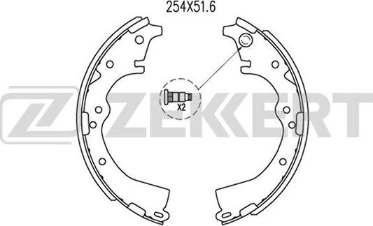 Zekkert BK-4120 - Комплект тормозных колодок, барабанные autosila-amz.com