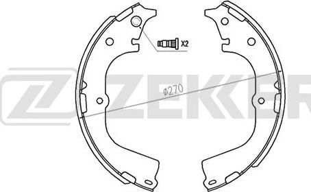Zekkert BK-4121 - Комплект тормозных колодок, барабанные autosila-amz.com