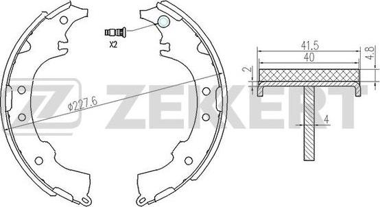 Zekkert BK-4123 - Комплект тормозных колодок, барабанные autosila-amz.com