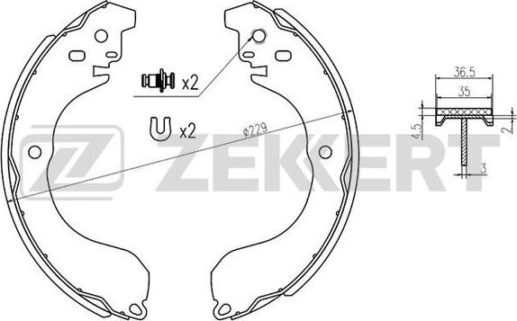 Zekkert BK-4179 - Комплект тормозных колодок, барабанные autosila-amz.com