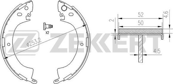 Zekkert BK-4174 - Комплект тормозных колодок, барабанные autosila-amz.com