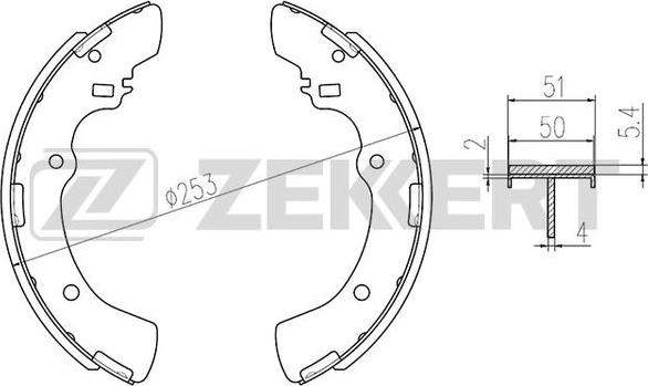 Zekkert BK-4175 - Комплект тормозных колодок, барабанные autosila-amz.com