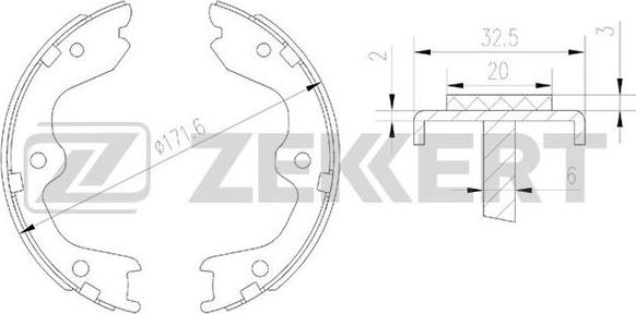 Zekkert BK-4171 - Комплект тормозных колодок, барабанные autosila-amz.com