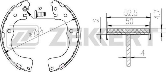 Zekkert BK-4173 - Комплект тормозных колодок, барабанные autosila-amz.com