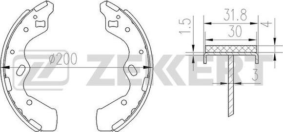 Zekkert BK-4172 - Комплект тормозных колодок, барабанные autosila-amz.com