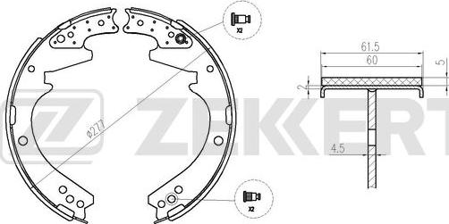 Zekkert BK-4359 - Комплект тормозных колодок, барабанные autosila-amz.com