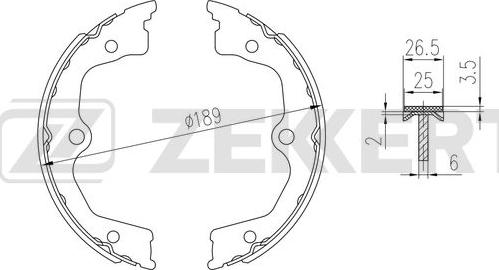 Zekkert BK-4350 - Комплект тормозных колодок, барабанные autosila-amz.com