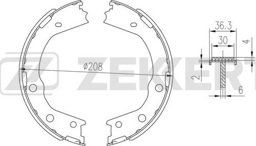 Zekkert BK-4352 - Комплект тормозных колодок, барабанные autosila-amz.com