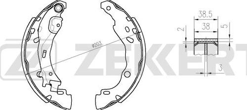 Zekkert BK-4365 - Комплект тормозных колодок, барабанные autosila-amz.com