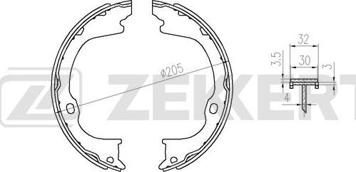 Zekkert BK-4360 - Комплект тормозных колодок, барабанные autosila-amz.com