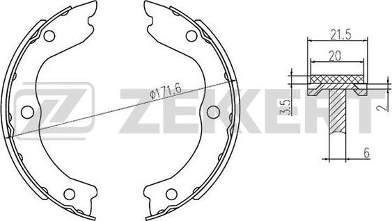 Zekkert BK-4300 - Комплект тормозных колодок, барабанные autosila-amz.com