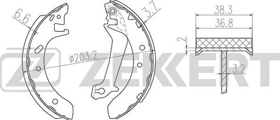 Zekkert BK-4319 - Комплект тормозных колодок, барабанные autosila-amz.com