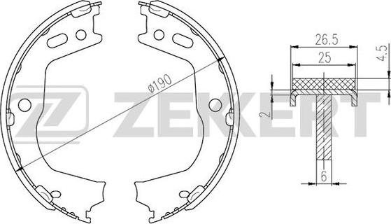 Zekkert BK-4310 - Комплект тормозных колодок, барабанные autosila-amz.com