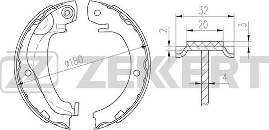 Zekkert BK-4318 - Комплект тормозных колодок, барабанные autosila-amz.com