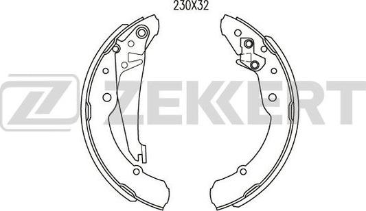 Zekkert BK-4380 - Комплект тормозных колодок, барабанные autosila-amz.com