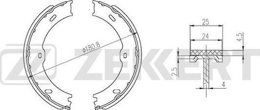 Zekkert BK-4331 - Комплект тормозных колодок, барабанные autosila-amz.com