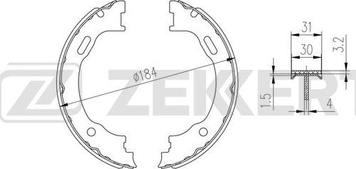 Zekkert BK-4325 - Комплект тормозных колодок, барабанные autosila-amz.com