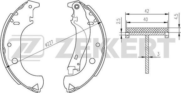 Zekkert BK-4299 - Комплект тормозных колодок, барабанные autosila-amz.com