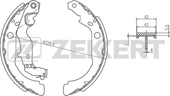 Zekkert BK-4264 - Комплект тормозных колодок, барабанные autosila-amz.com