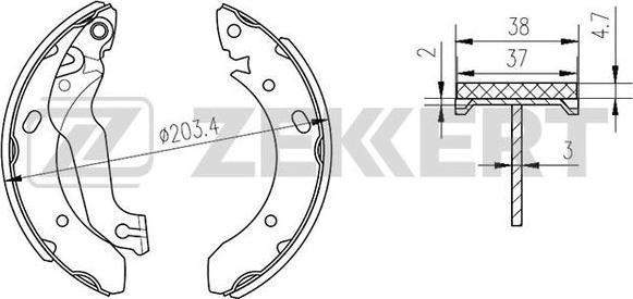 Zekkert BK-4220 - Комплект тормозных колодок, барабанные autosila-amz.com