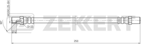 Zekkert BS-9496 - Шланг тормозной задний Lada Oka (1111_) 88-, Samara (2108, 2109, 2113, 2114, 21099, 2115) 86- autosila-amz.com
