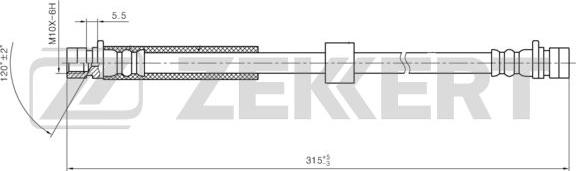 Zekkert BS-9469 - Тормозной шланг autosila-amz.com