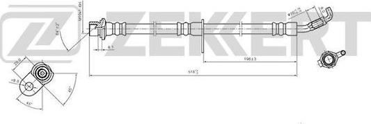Zekkert BS-9418 - Тормозной шланг autosila-amz.com