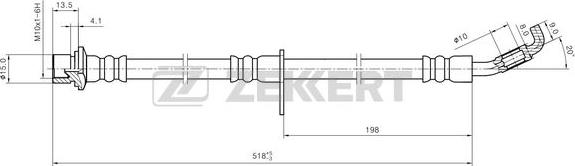 Zekkert BS-9480 - Тормозной шланг autosila-amz.com