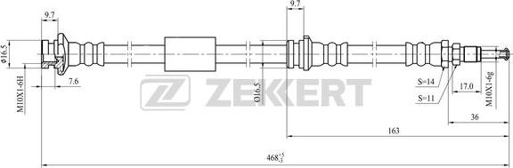 Zekkert BS-9481 - Тормозной шланг autosila-amz.com