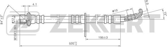 Zekkert BS-9434 - Тормозной шланг autosila-amz.com