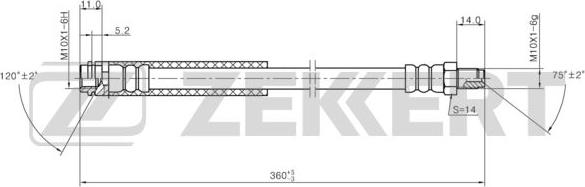 Zekkert BS-9431 - Тормозной шланг autosila-amz.com