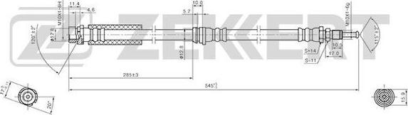 Zekkert BS-9420 - Тормозной шланг autosila-amz.com