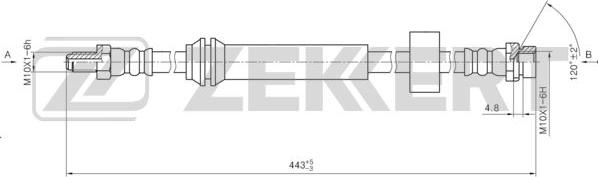 Zekkert BS-9428 - Тормозной шланг autosila-amz.com
